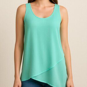 Lane Bryant Mint Green Sleeveless Layered Asymmetrical Tank – Size 14/16